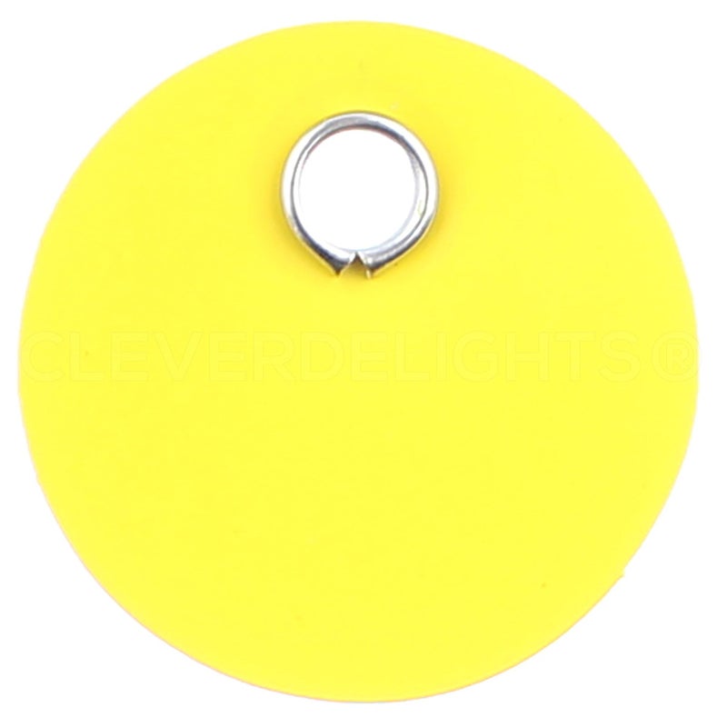 CleverDelights 100 Pack - CleverDelights Plastic Tags - 1" Round - Waterproof and Tear-Resistant - 25 Pcs Per Color - Image 5